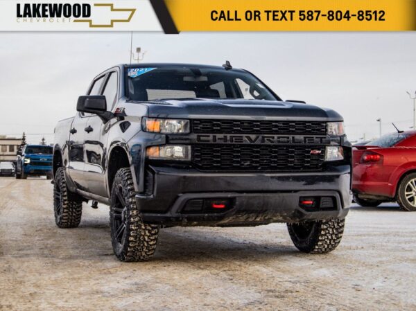 Used 2021 Chevrolet Silverado 1500 Custom Trail Boss 5.3L 4WD 6-Speed Automatic Crew Cab Pickup on Sale Online at Sherwood Park Auto Credit